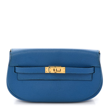 Hermes Courchevel Kelly Banana Belt Bag Bleu France 1 of 7