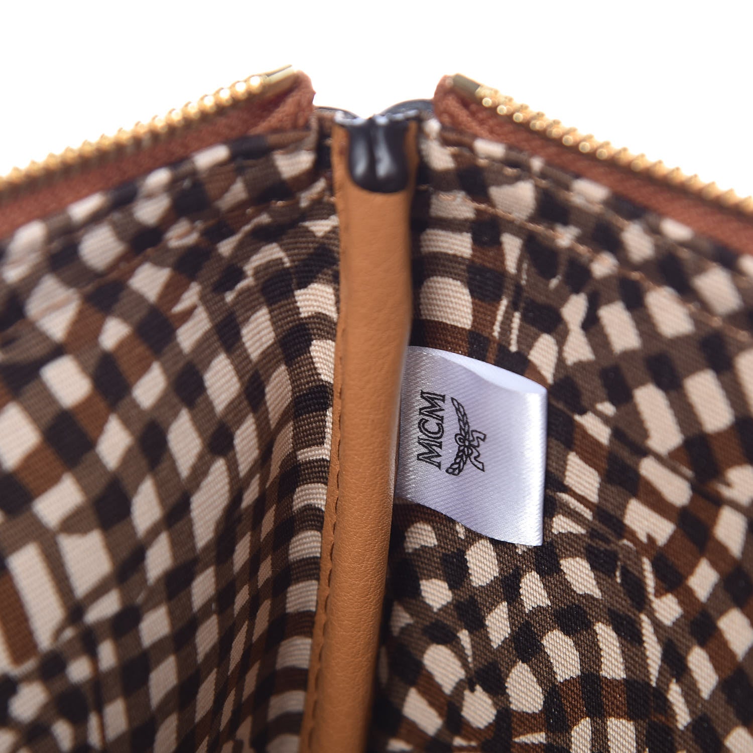 MCM Visetos Liz Shopper Tote Pouch Cognac 6 of 6