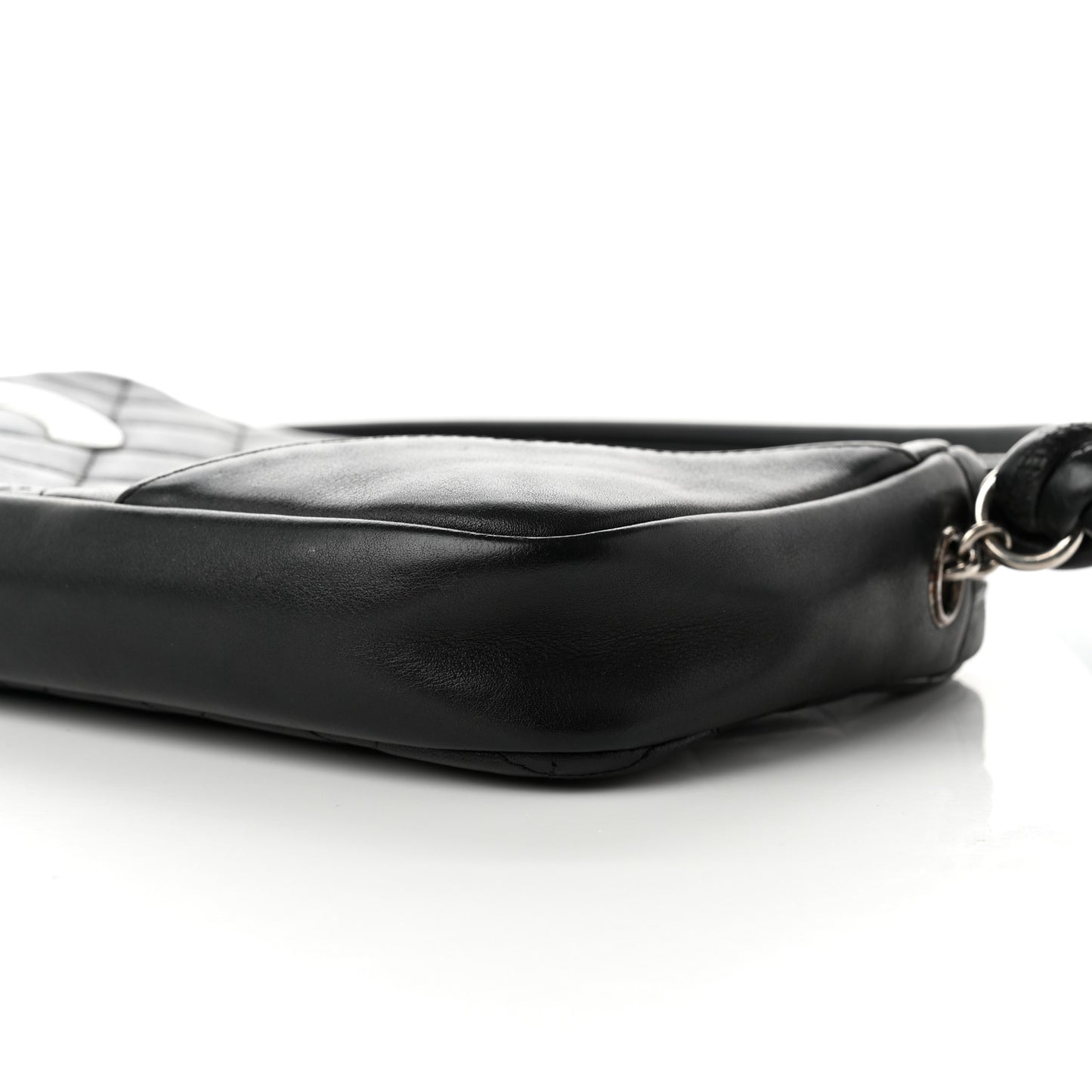 Calfskin Quilted Cambon Pochette Black White