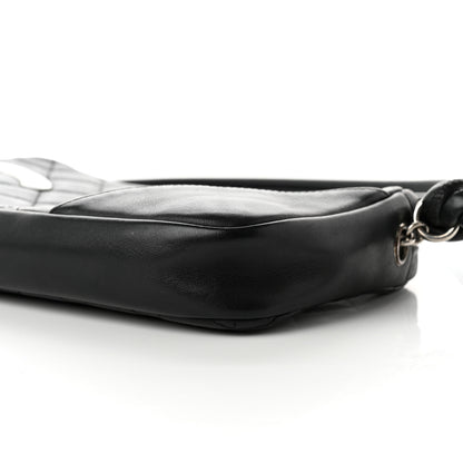 Chanel Calfskin Quilted Cambon Pochette Black White 9 of 9