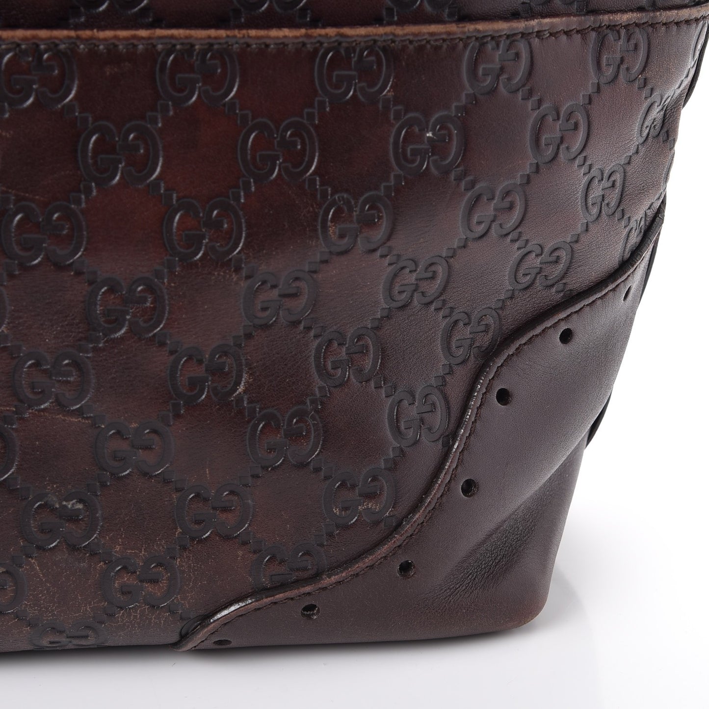 Guccissima Large Punch Tote Chocolate Brown