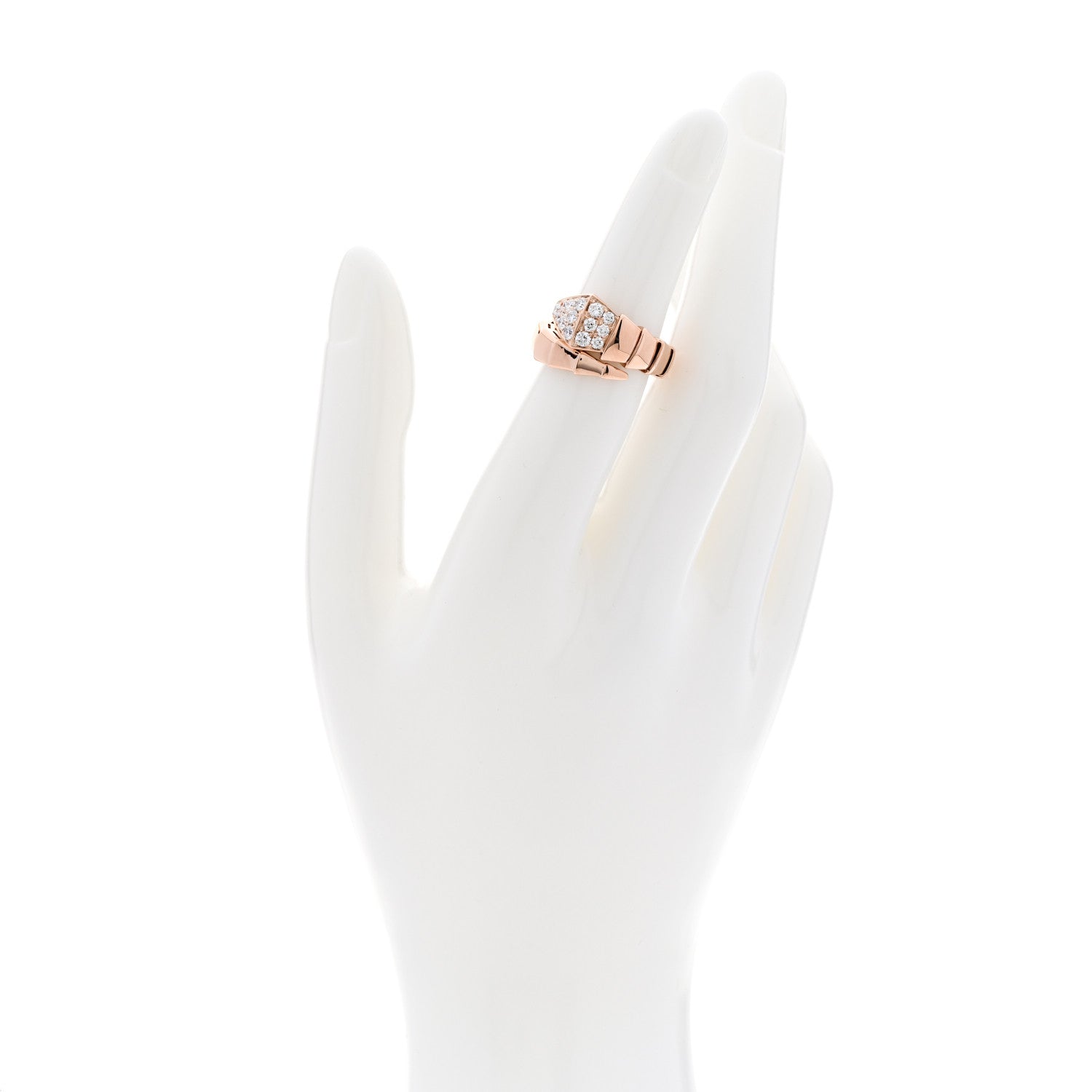 Bulgari 18K Rose Gold Diamond Serpenti Viper Ring S 2 of 5