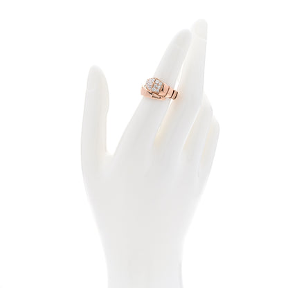 Bulgari 18K Rose Gold Diamond Serpenti Viper Ring S 2 of 5