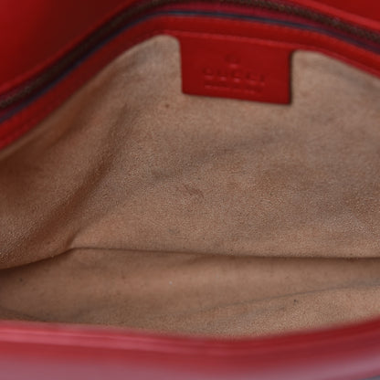 Gucci Calfskin Matelasse Medium GG Marmont Shoulder Bag Hibiscus Red 10 of 20