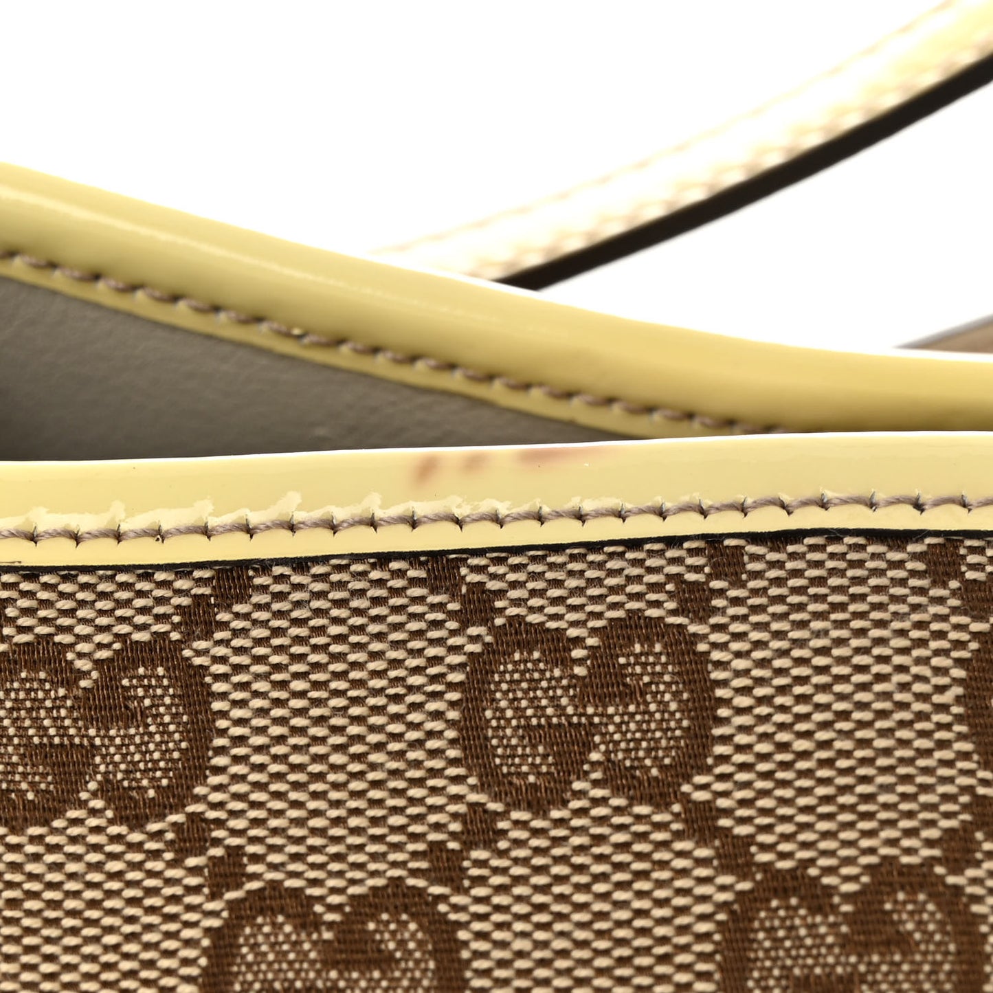 GG Monogram Patent Oliver Pug Tote Yellow Beige