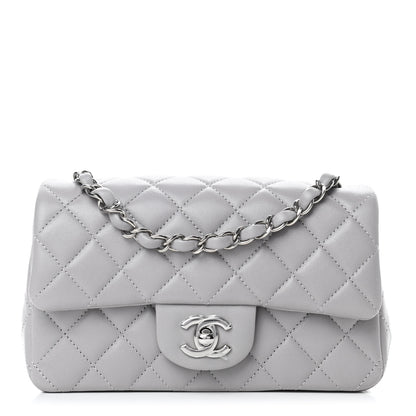 Chanel Lambskin Quilted Mini Rectangular Flap Grey 1 of 4
