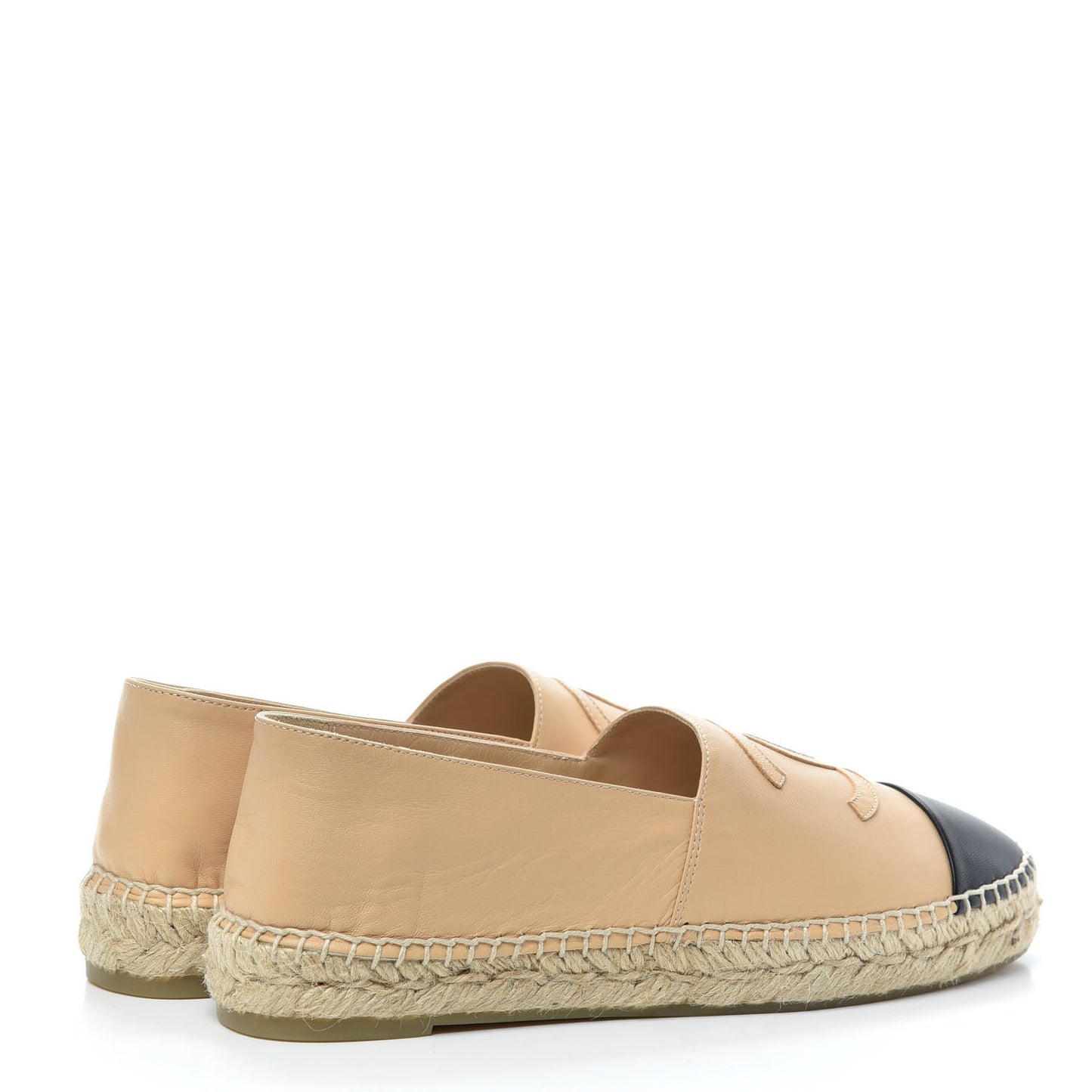 Lambskin CC Espadrilles 39 Beige Black