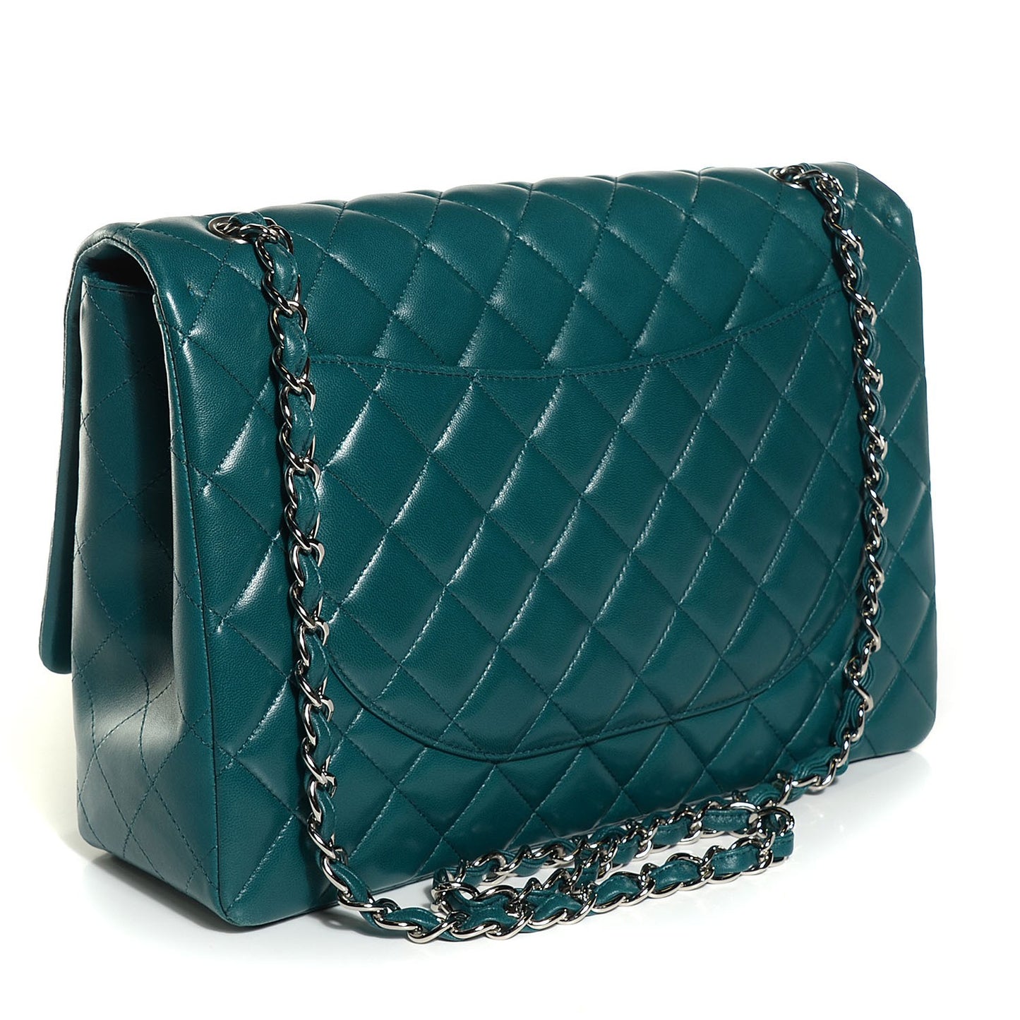 Lambskin Maxi Single Flap Turquoise