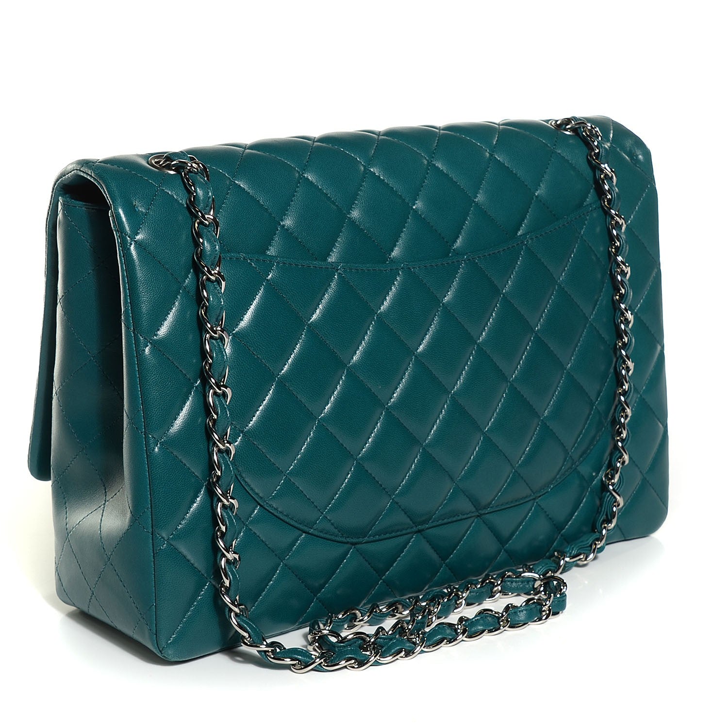 Chanel Lambskin Maxi Single Flap Turquoise 3 of 9