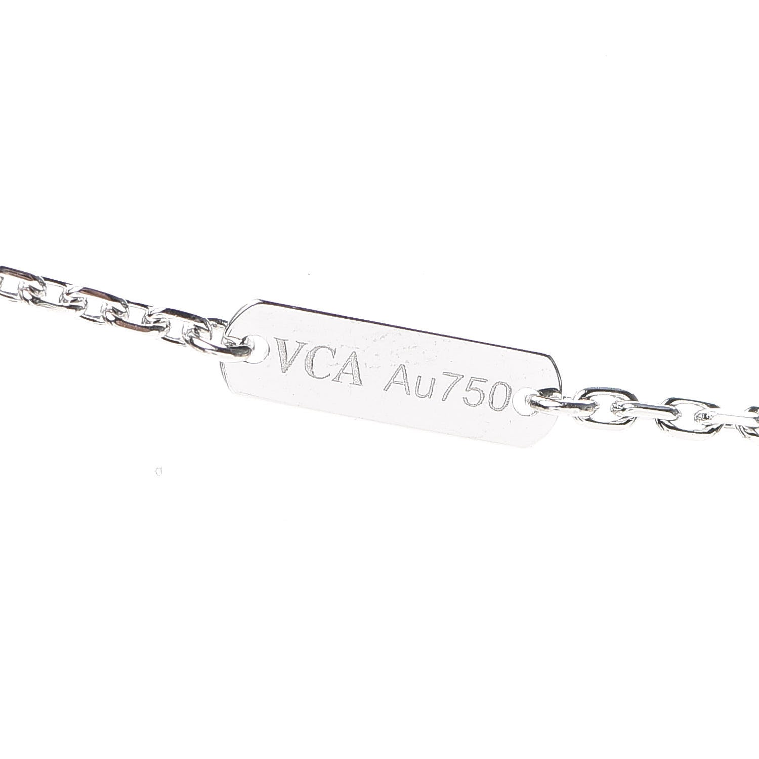 Van Cleef & Arpels 18K White Gold Mother of Pearl Vintage Alhambra Pendant Necklace 5 of 8