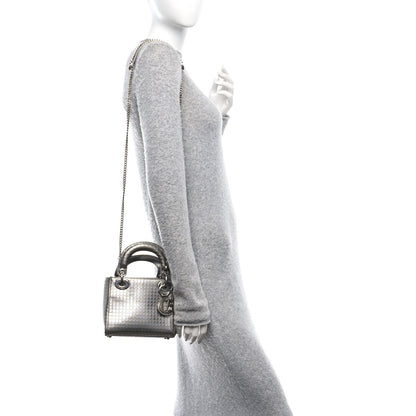 Christian Dior Metallic Patent Micro-Cannage Mini Lady Dior Silver 2 of 10