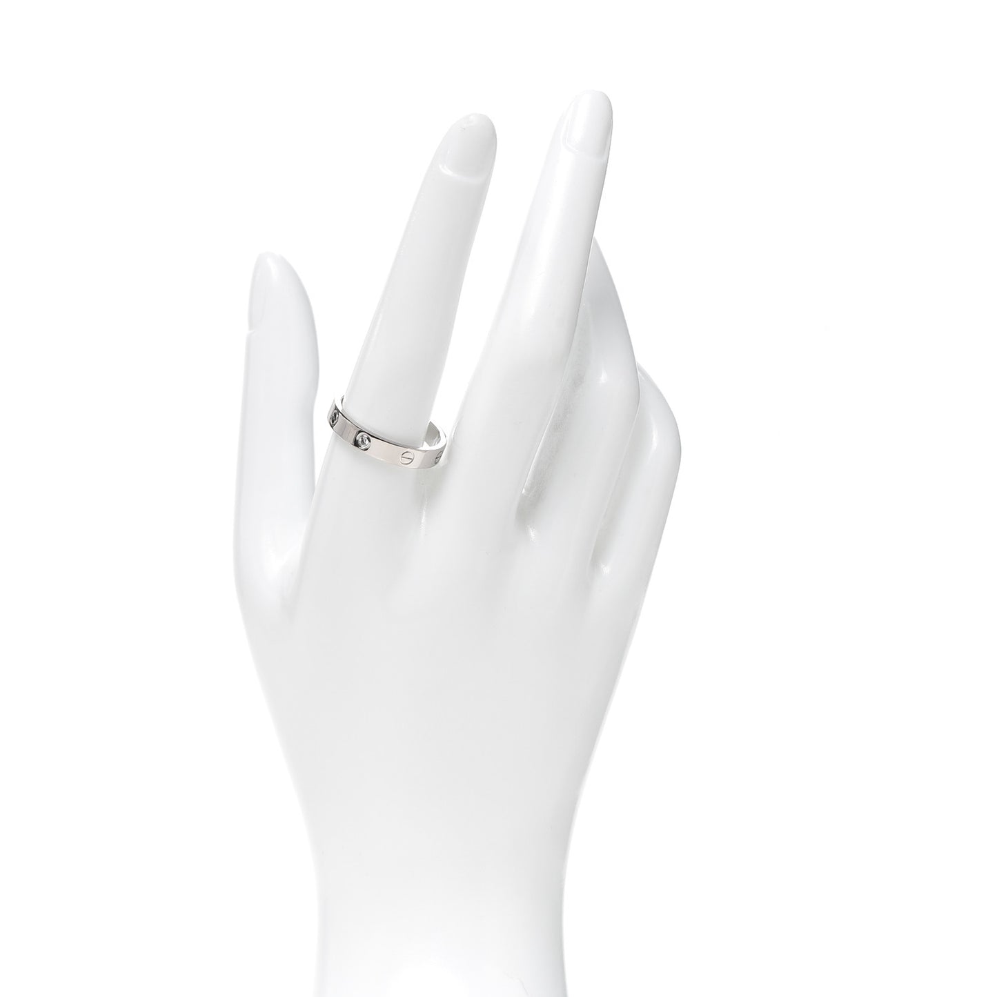 18K White Gold Diamond 4mm LOVE Wedding Band Ring 62 10