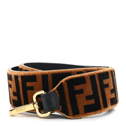Fendi Velvet Tapestry FF Strap You Tobacco 1 of 6