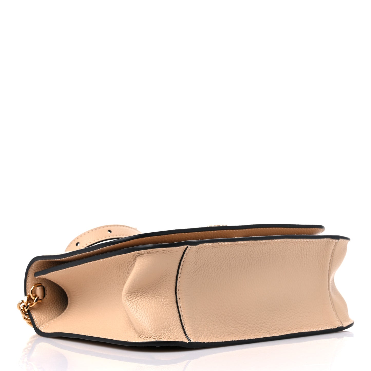 Grained Calfskin Virtus Shoulder Bag Beige