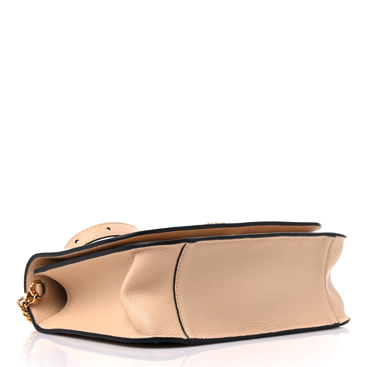 Versace Grained Calfskin Virtus Shoulder Bag Beige 4 of 9
