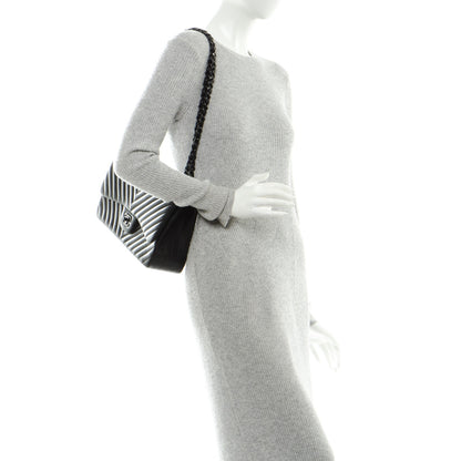 Chanel Lambskin Chevron Quilted Jumbo Double Flap So Black 2 of 9