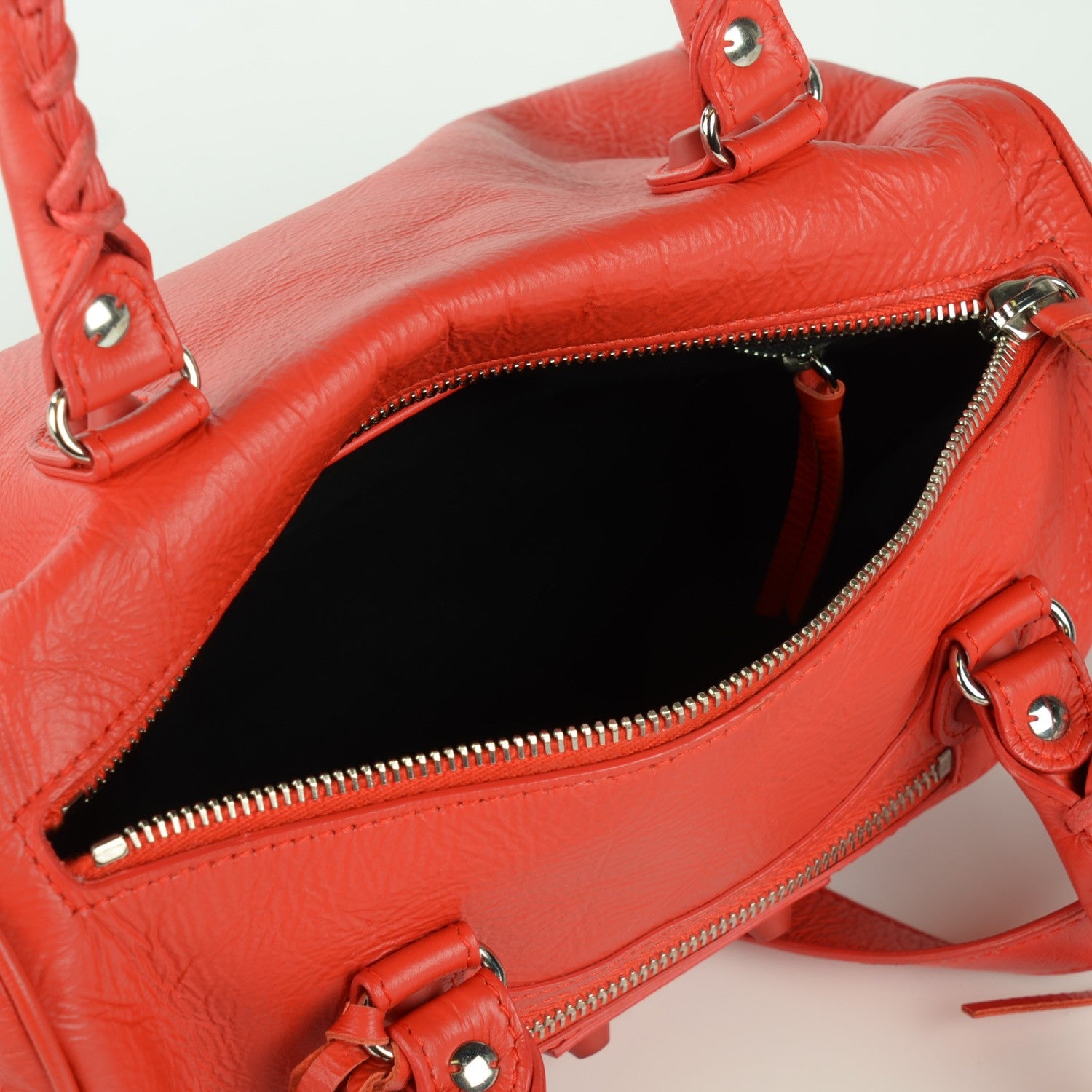 Balenciaga Matte Goatskin Rubber Covered Classic Hardware Mini Twiggy Rouge Coquelicot Rouge Braise 10 of 14