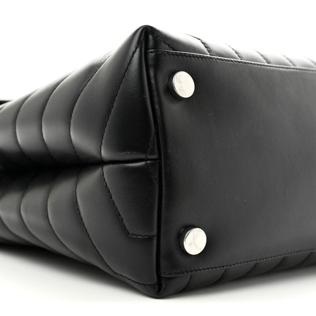 Calfskin Y Quilted Monogram Large Loulou Chain Satchel Black