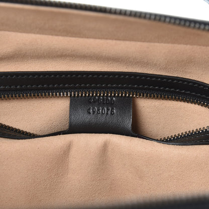 Gucci Calfskin Matelasse Sylvie Web Small GG Marmont Top Handle Shoulder Bag Black 8 of 9
