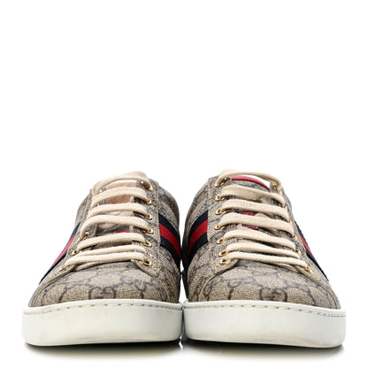 Gucci GG Supreme Monogram Womens Ace Low-Top Sneaker 38 Beige 2 of 4