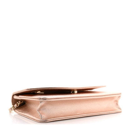 Chanel Metallic Caviar Timeless CC Wallet On Chain WOC Copper 4 of 11