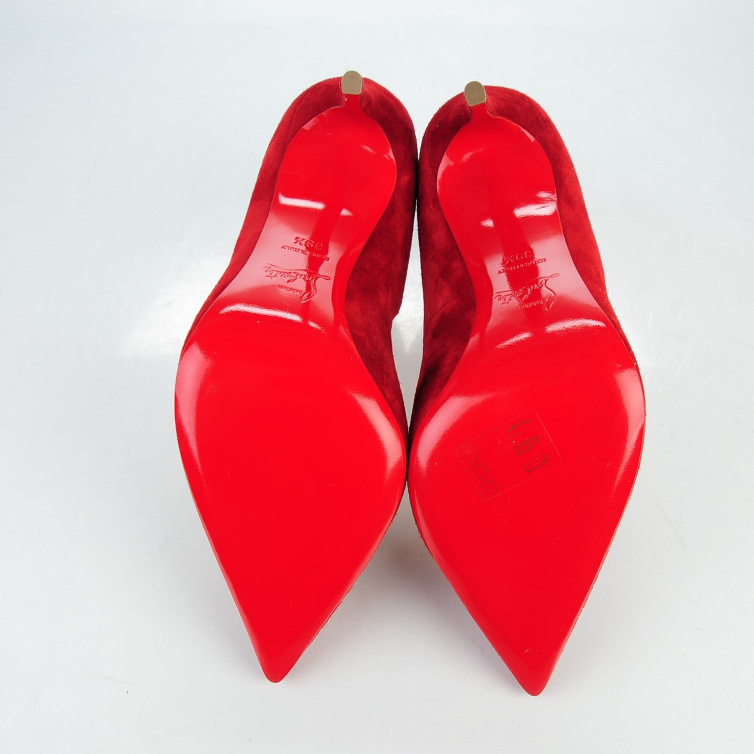 Christian Louboutin Suede Victorina 100 Pumps 39.5 Carmin 5 of 8