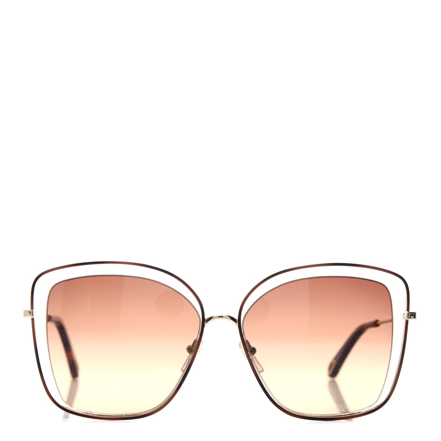 Poppy Cutout Square Sunglasses CE133S Havana Brown