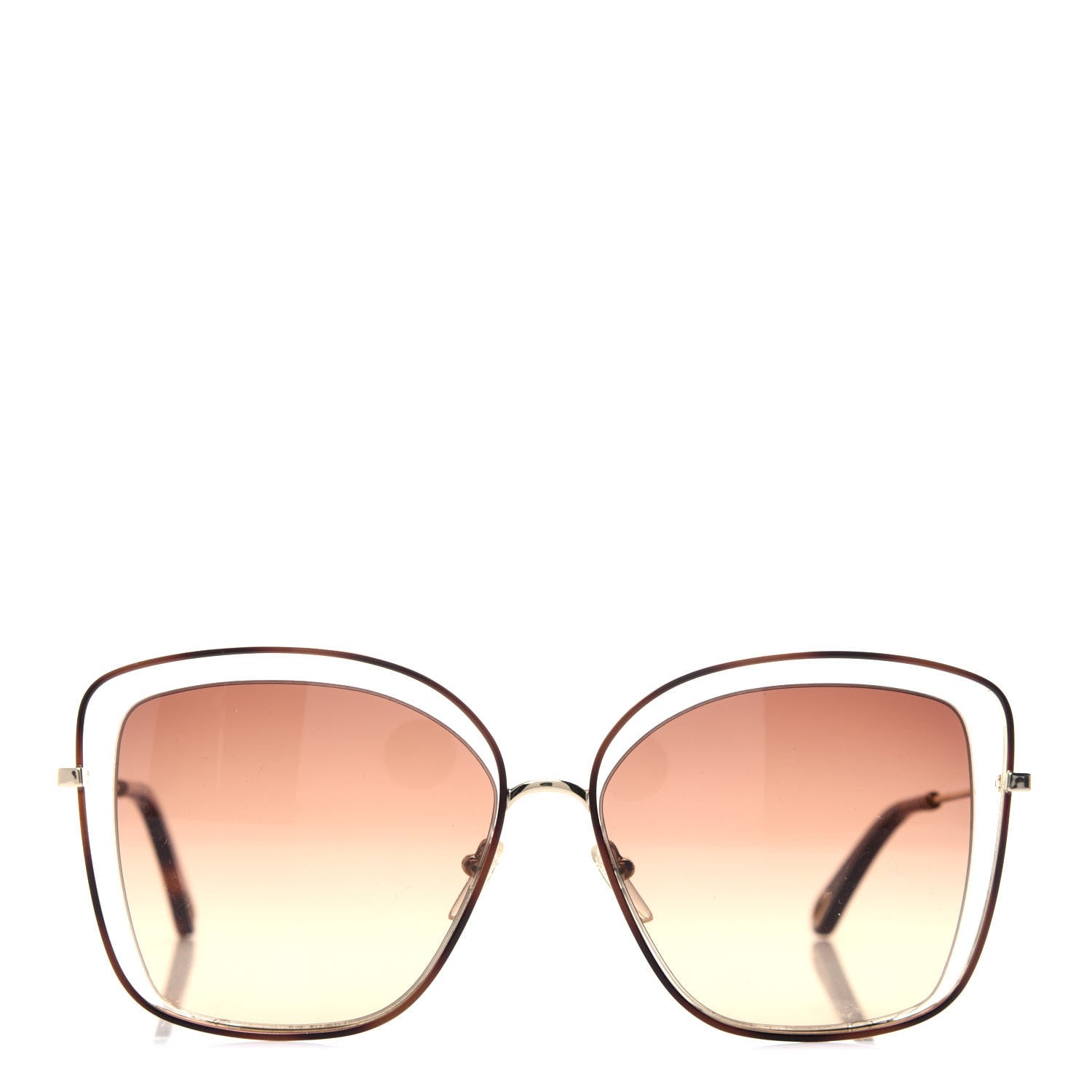 Chloe Poppy Cutout Square Sunglasses CE133S Havana Brown 2 of 7