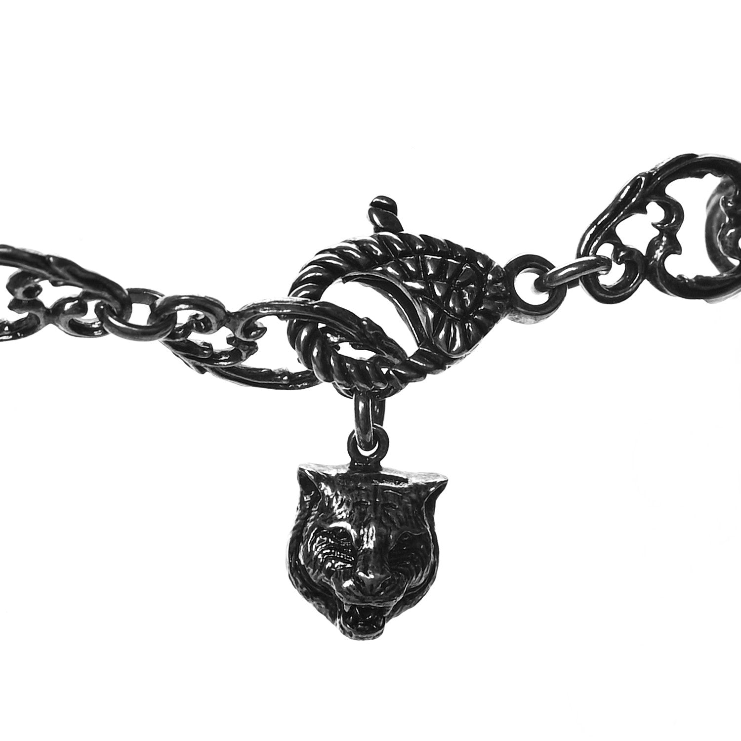 Gucci Crystal Marmont Necklace Aged Silver 4 of 5