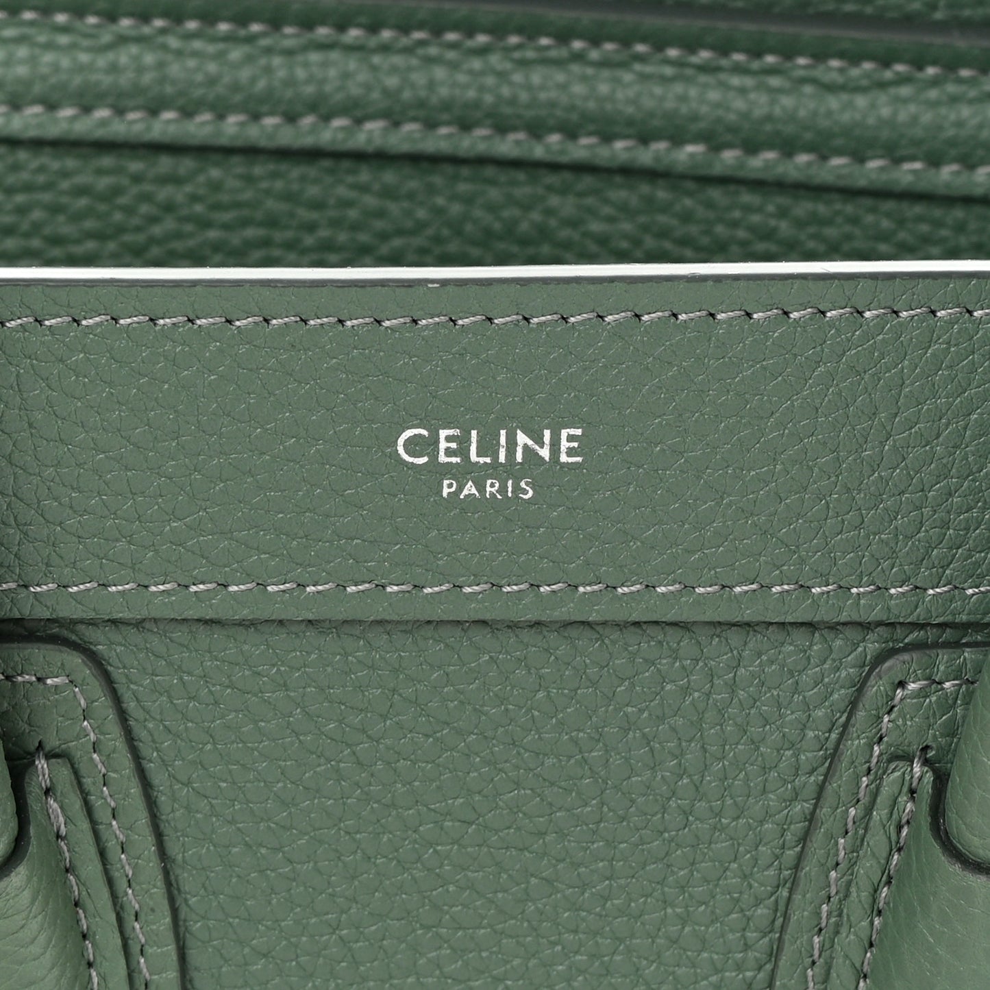 Drummed Calfskin Nano Luggage Celadon