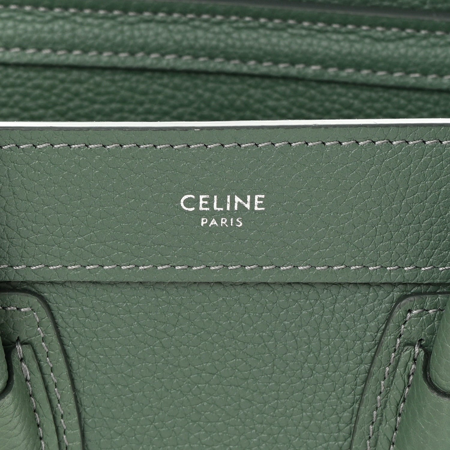 Celine Drummed Calfskin Nano Luggage Celadon 5 of 11