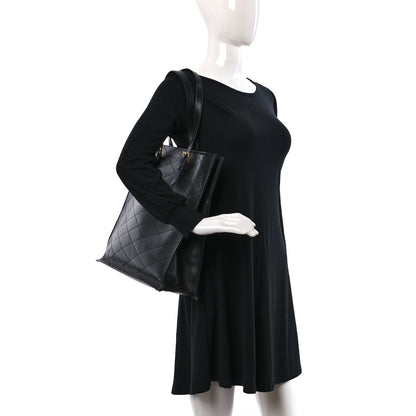 Saint Laurent Lambskin Quilted Sade Puffer Tote Black 2 of 9