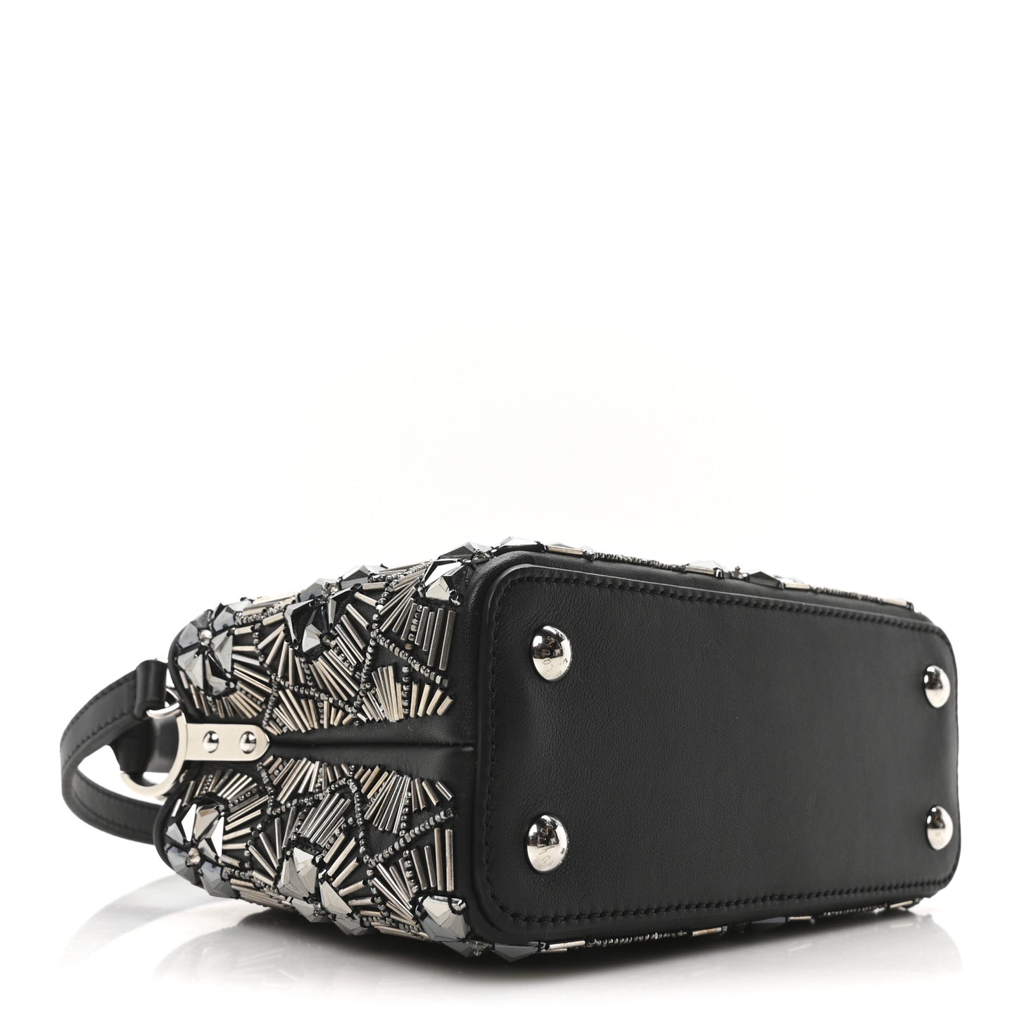 Calfskin Galaxi Sequin Mini Capucines Black
