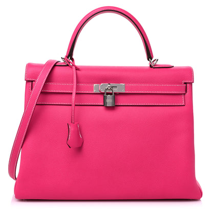 Hermes Epsom Candy Kelly Retourne 35 Rose Tyrien Rubis 1 of 9