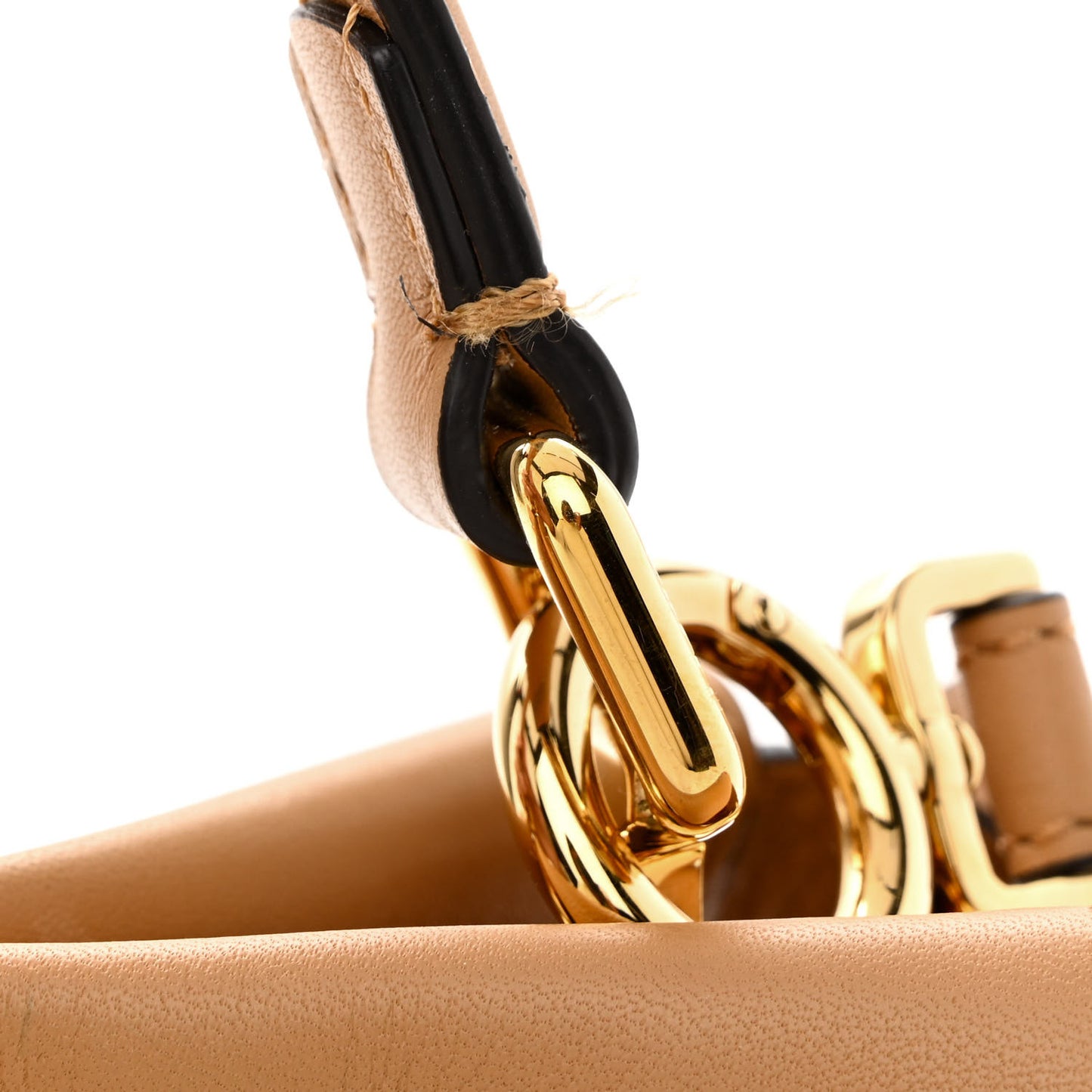 Vitello Seta Nappa FF Embossed Mini Peekaboo Iconic Satchel Miele Scuro