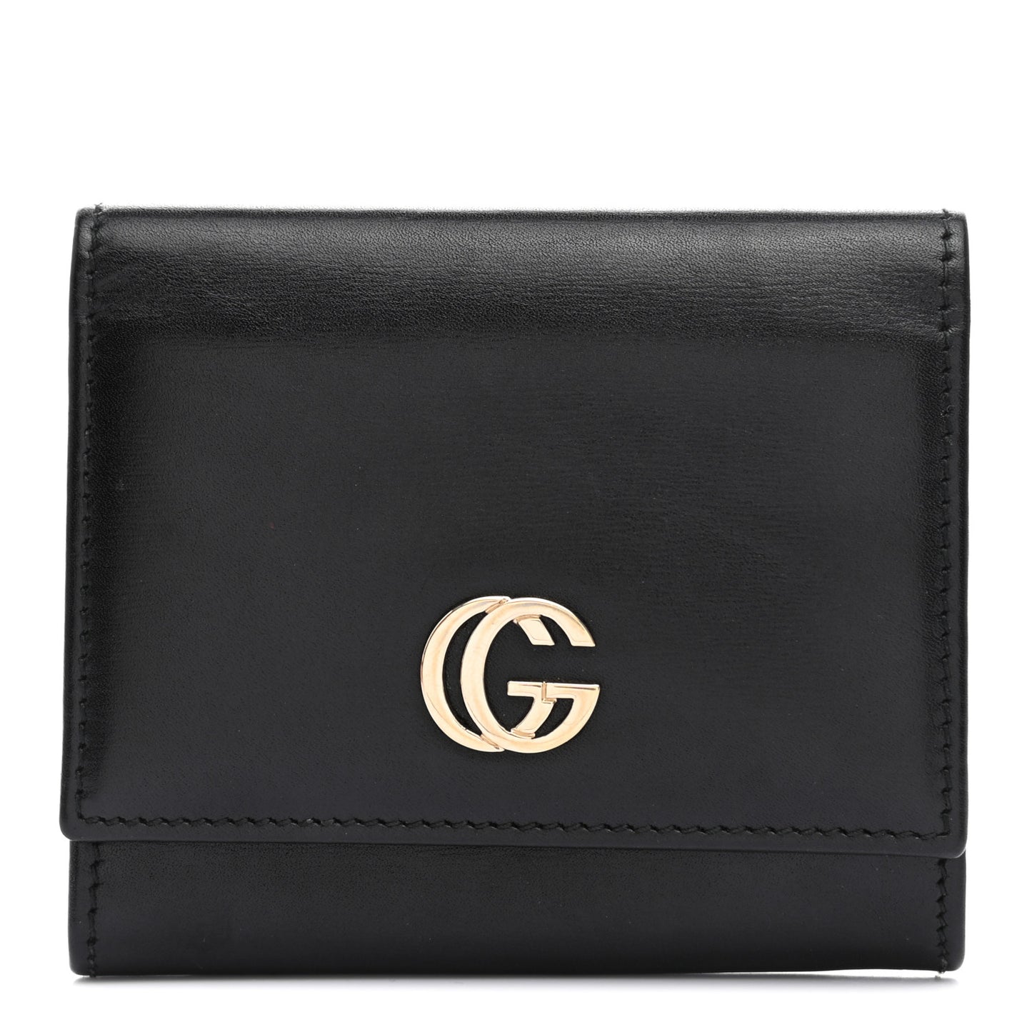 Calfskin GG Marmont Card Case Black
