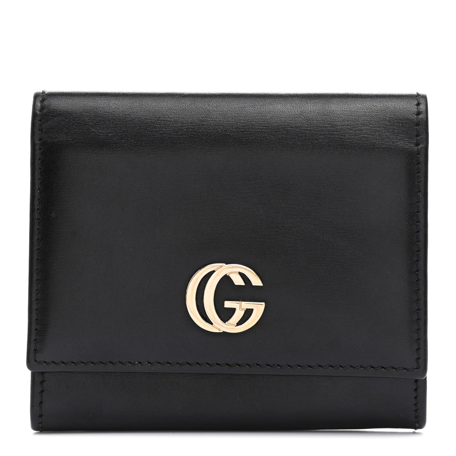 Gucci Calfskin GG Marmont Card Case Black 1 of 7