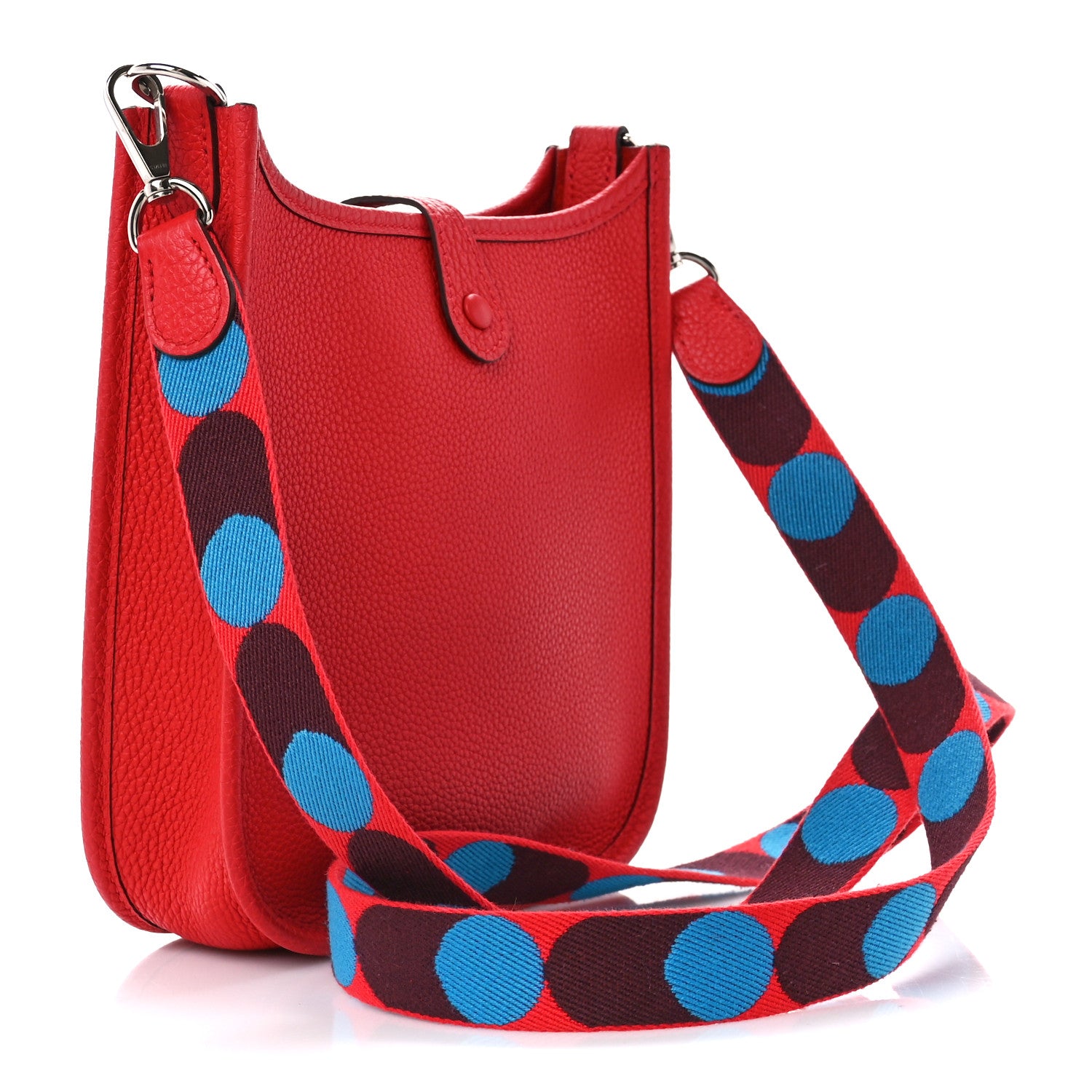 Hermes Taurillon Maurice Flipperball Sangle Evelyne TPM Rouge De Coeur Bleu Frida 3 of 11