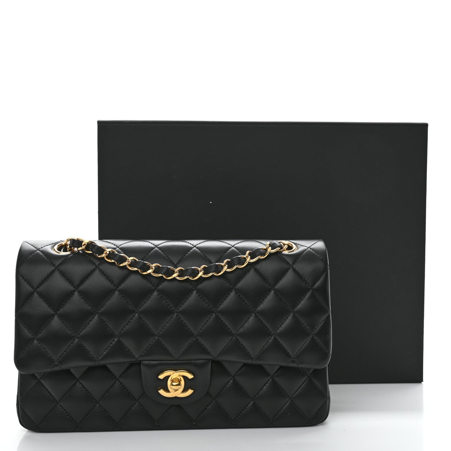 Chanel Lambskin Quilted Medium Double Flap Black 11 of 11