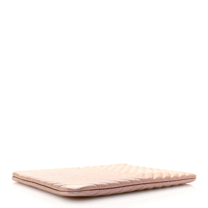 Chanel Iridescent Caviar Chevron Quilted Medium Cosmetic Case Light Gold 4 of 7