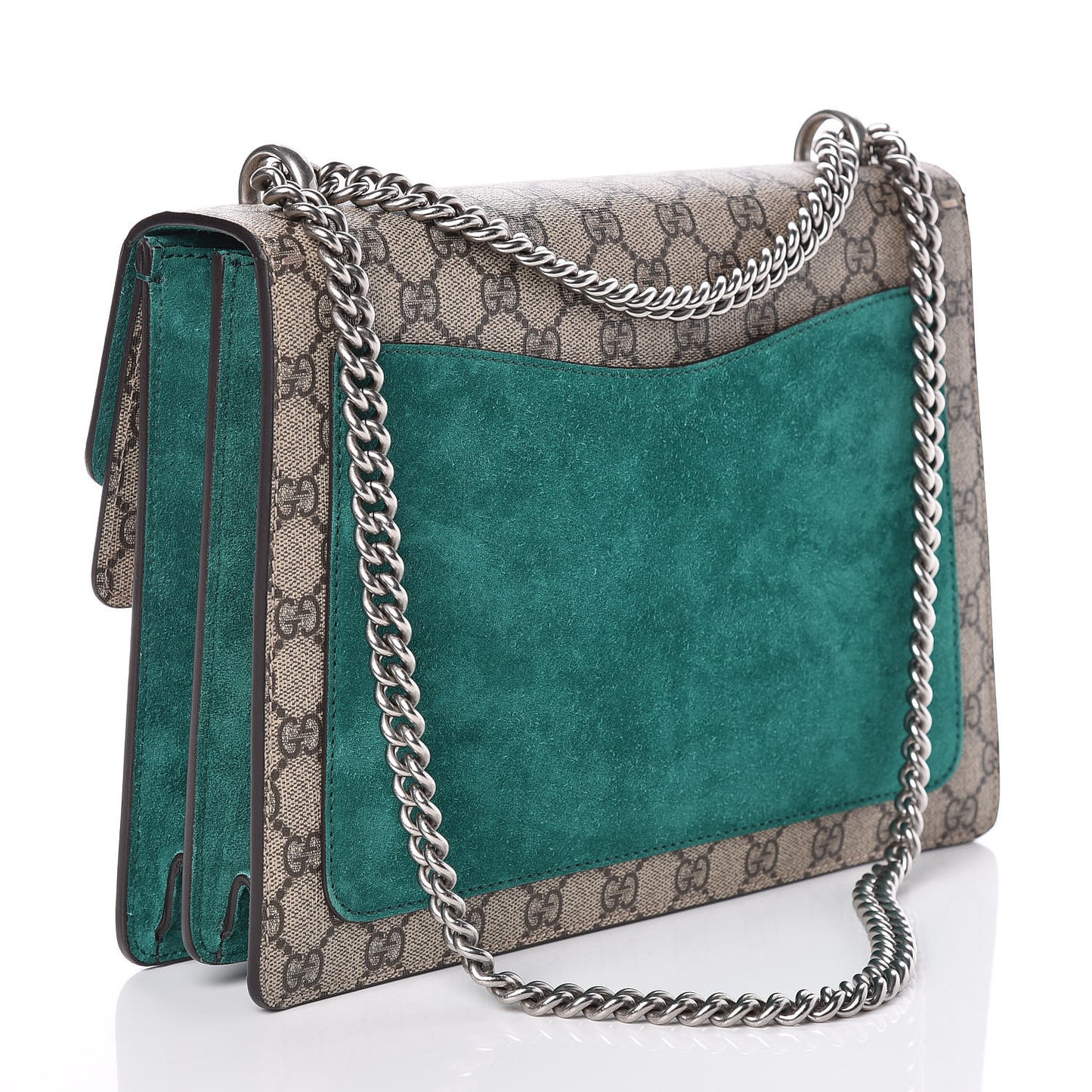 GG Supreme Monogram Embroidered Medium Dionysus Shoulder Bag Emerald