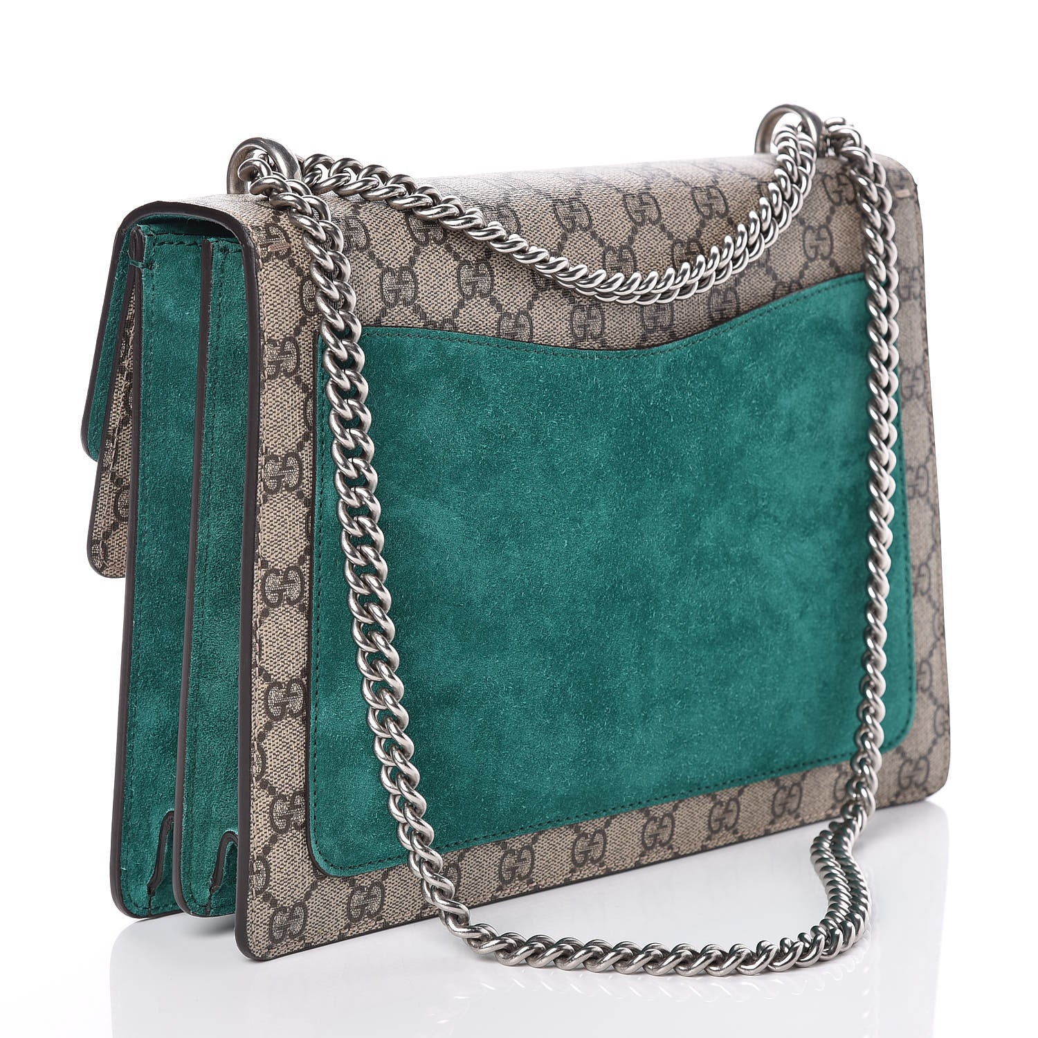 Gucci GG Supreme Monogram Embroidered Medium Dionysus Shoulder Bag Emerald 3 of 9