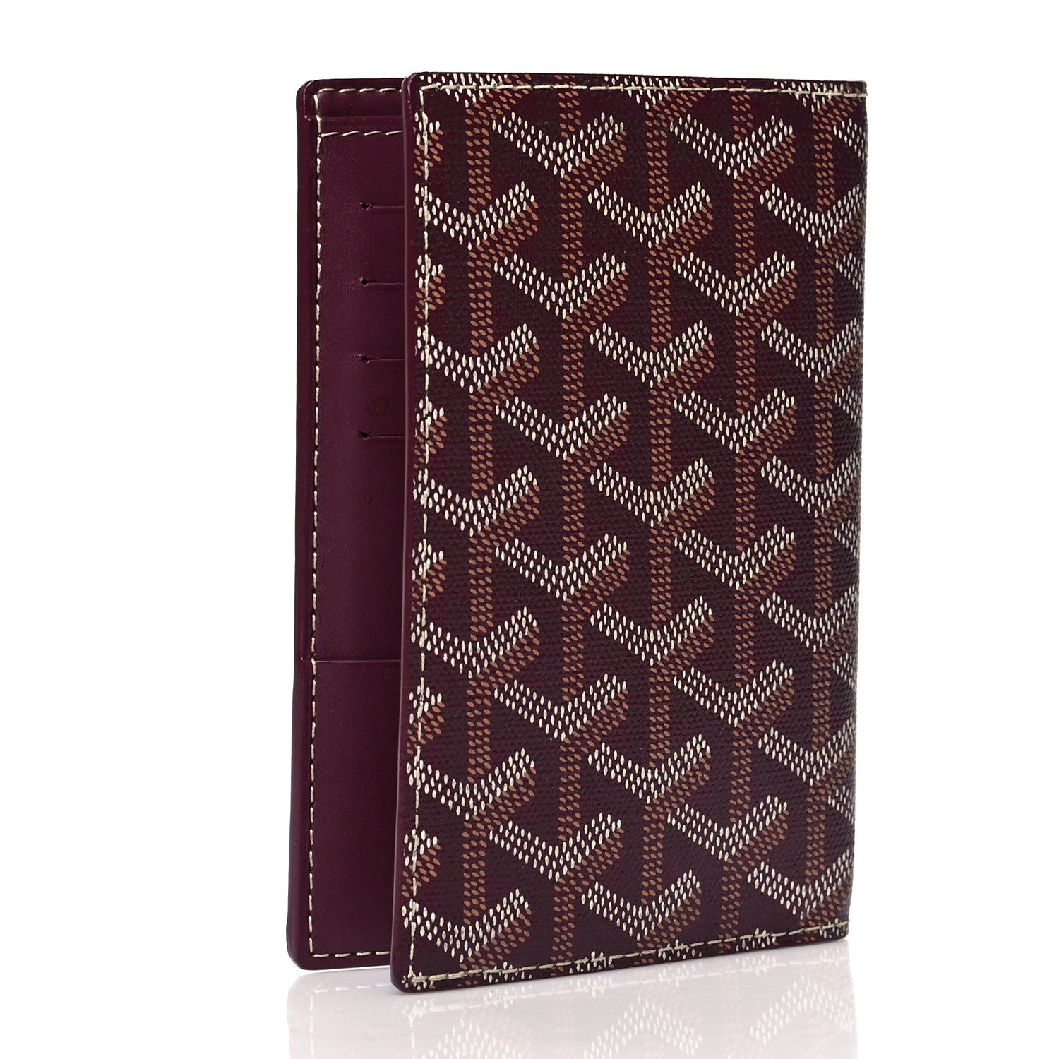 Goyard Goyardine Passport Wallet Burgundy 7 of 14