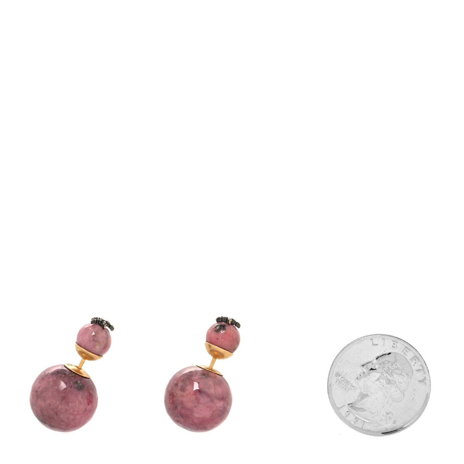 Christian Dior Palladium Mise En Dior Tribal Earrings Pink 2 of 5