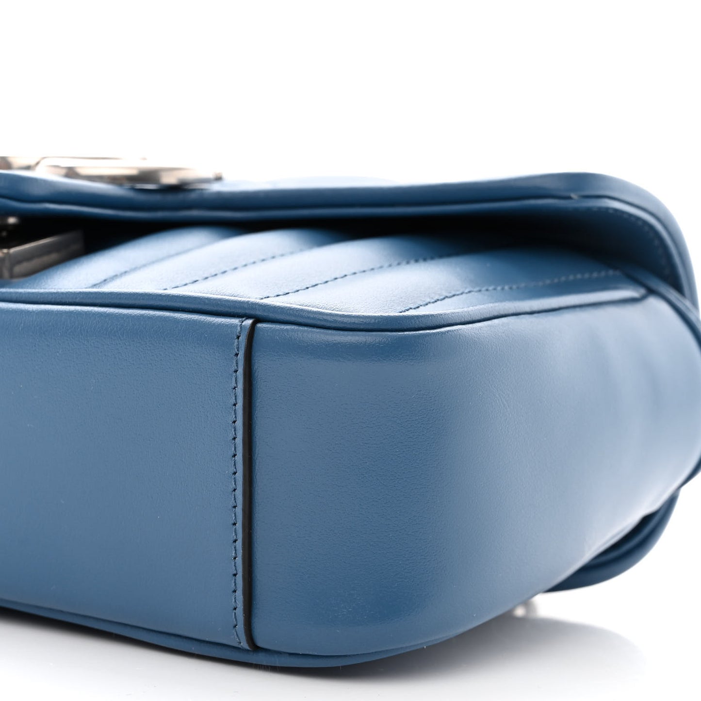 Calfskin Matelasse Aria Mini GG Marmont Shoulder Bag Clear Blue