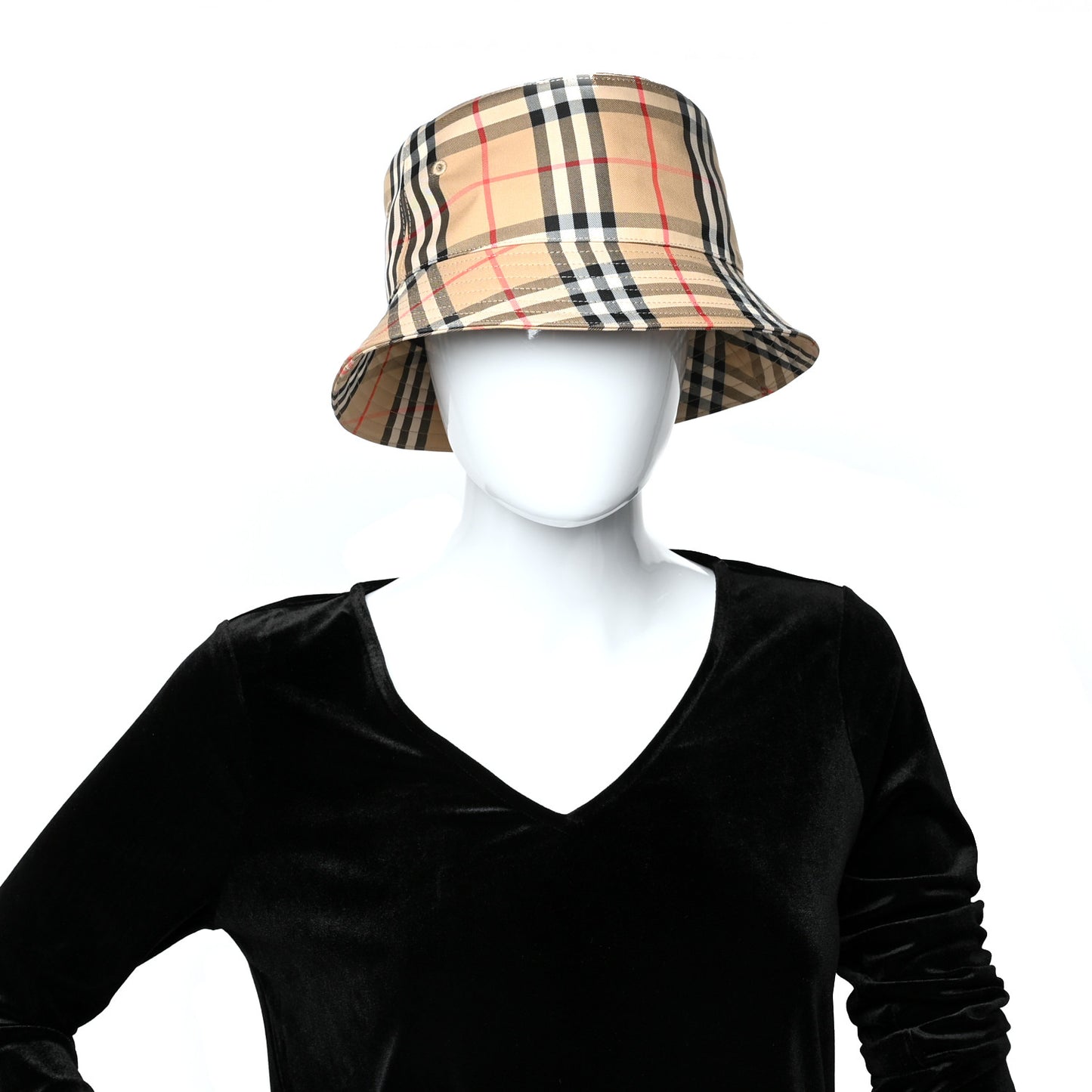 Technical Cotton Vintage Check Bucket Hat XL Archive Beige