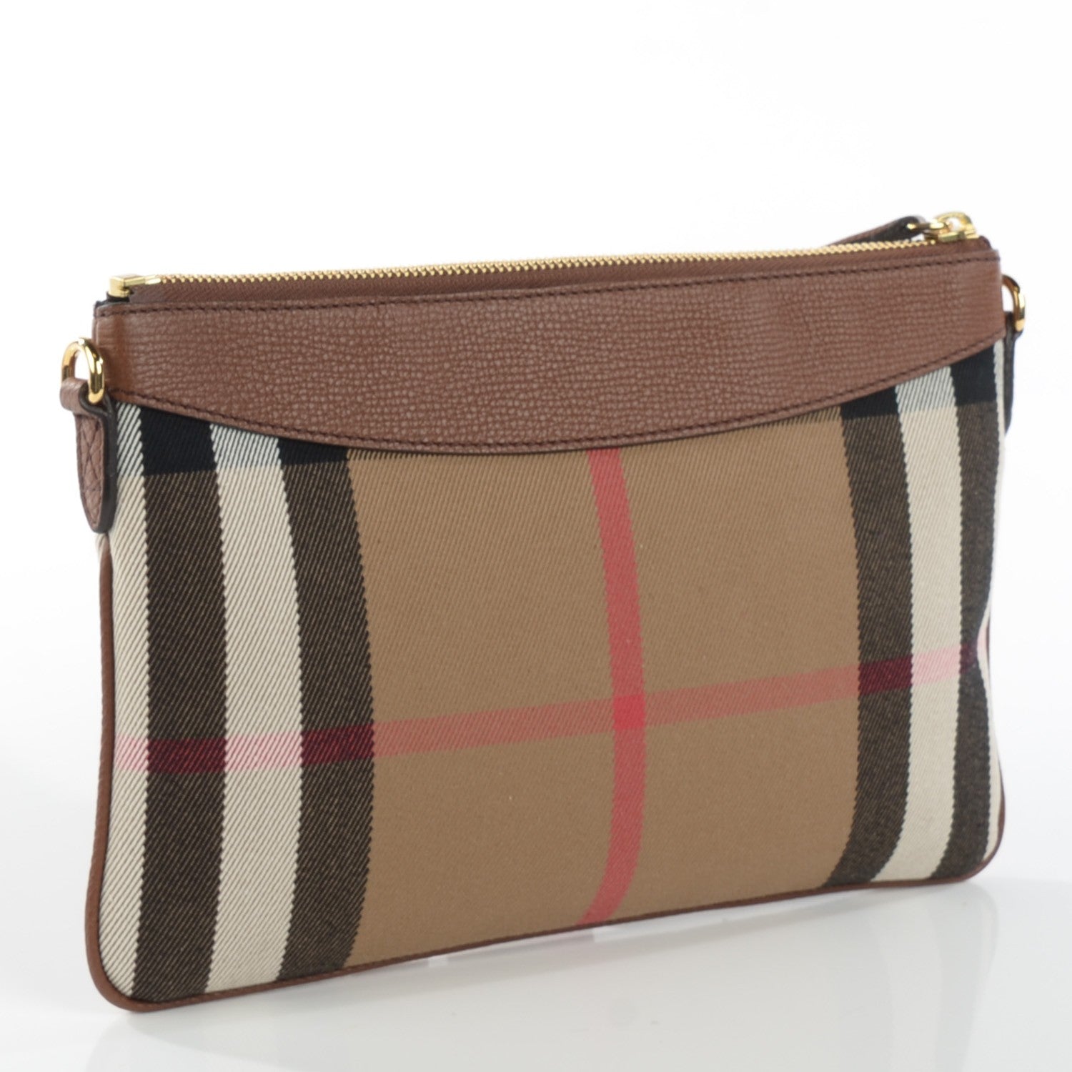 Burberry House Check Derby Peyton Crossbody Clutch Bag Tan 3 of 8