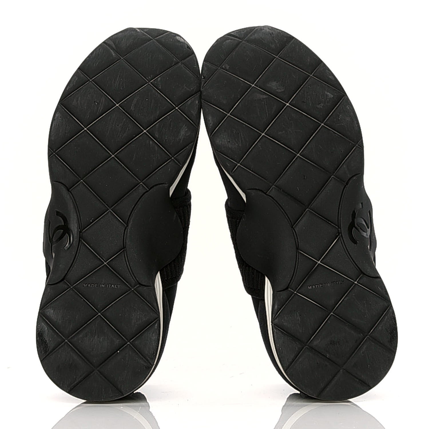 Chanel Stretch Fabric CC Sneakers 35.5 Black 5 of 6