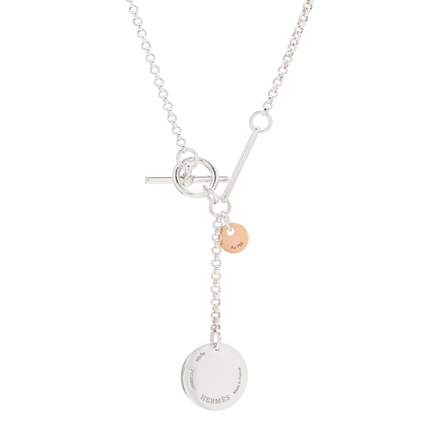 Sterling Silver 18K Rose Gold PM Ex-Libris Pendant Necklace