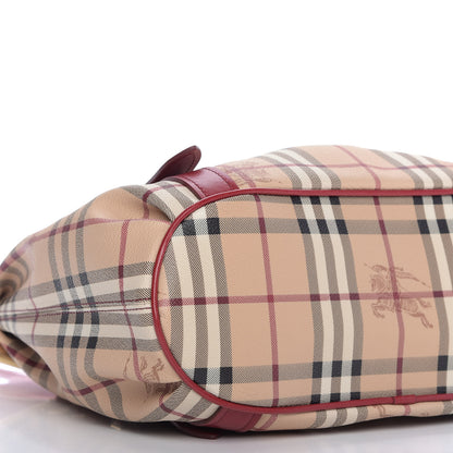 Burberry Haymarket Check Small Northfield Tote Military Red 7 of 11